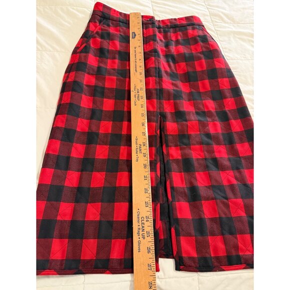 MSGM Quilted Plaid Checkered Midi Skirt Front Slit Side Pockets Italy S Read NST - Picture 3 of 12